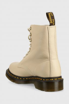 Dr. Martens bocanci de piele 1460 Pascal femei, culoarea bej, cu toc plat DM26802292