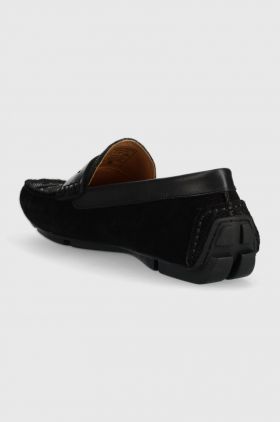 Emporio Armani mocasini din piele intoarsa X4B146 XN784 K001 barbati, culoarea negru, X4B146 XN784 K001