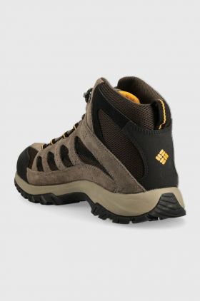 Columbia pantofi Crestwood Mid Waterproof barbati, culoarea maro