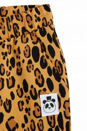 Mini Rodini pantaloni de trening din bumbac pentru copii culoarea maro, modelator