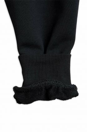 Mini Rodini pantaloni de trening din bumbac pentru copii culoarea negru, neted