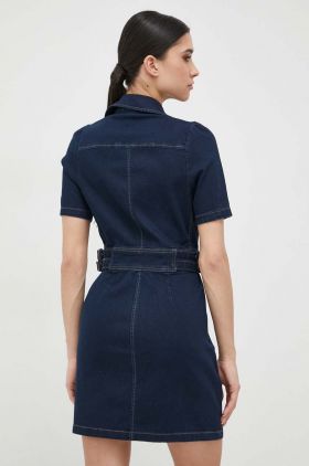 Morgan rochie jeans culoarea albastru marin, mini, drept