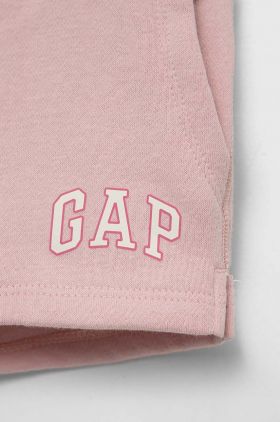 GAP pantaloni scurti copii culoarea roz, cu imprimeu, talie reglabila