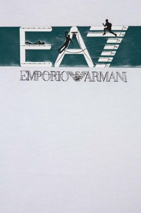 EA7 Emporio Armani tricou de bumbac pentru copii culoarea alb, cu imprimeu