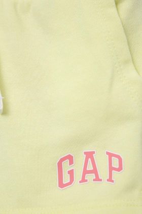 GAP pantaloni scurti copii culoarea galben, cu imprimeu, talie reglabila