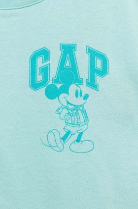 GAP tricou de bumbac pentru copii x Disney culoarea turcoaz