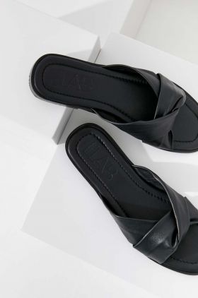 Answear Lab slapi de piele femei, culoarea negru