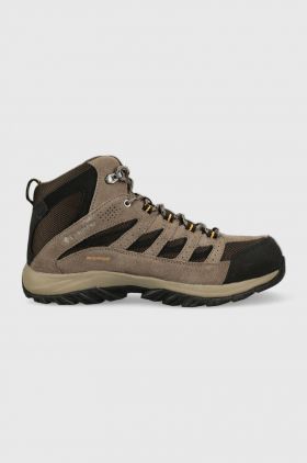 Columbia pantofi Crestwood Mid Waterproof barbati, culoarea maro