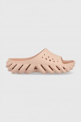 Crocs papuci ECHO SLIDE femei, culoarea roz, cu platforma, 208170 208170.6TY-6TY