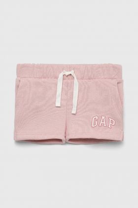 GAP pantaloni scurti copii culoarea roz, cu imprimeu, talie reglabila