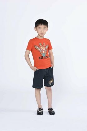 Kenzo Kids tricou de bumbac pentru copii culoarea rosu, cu imprimeu