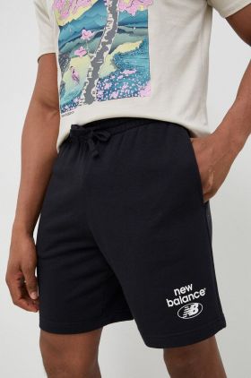 New Balance pantaloni scurți bărbați, culoarea negru MS31520BK-0BK