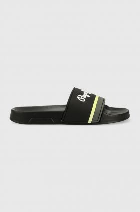 Pepe Jeans papuci SLIDER barbati, culoarea negru, PMS70123