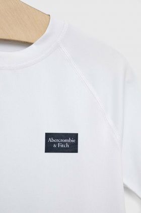 Abercrombie & Fitch tricou de înot pentru copii culoarea alb