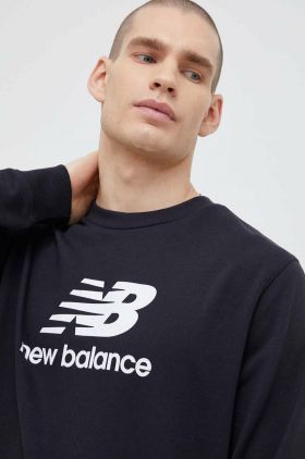 New Balance bluză bărbați, culoarea negru, cu model MT31538BK-8BK