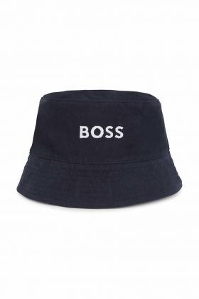 BOSS pălărie reversibilă din bumbac pentru copii culoarea albastru marin, bumbac