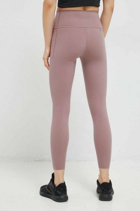 adidas Performance leggins de antrenament Optime Lux culoarea roz, neted