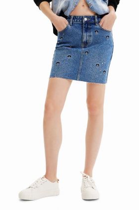 Desigual fusta jeans mini, drept