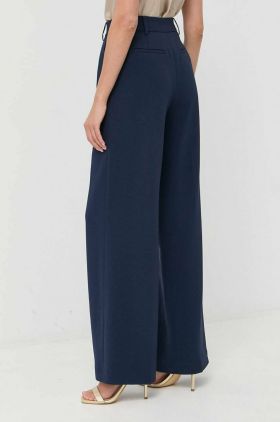 MICHAEL Michael Kors pantaloni femei, culoarea albastru marin, drept, high waist