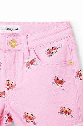 Desigual pantaloni scurti copii culoarea roz, modelator