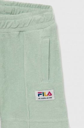 Fila pantaloni scurți din bumbac pentru copii culoarea verde, cu imprimeu, talie reglabila