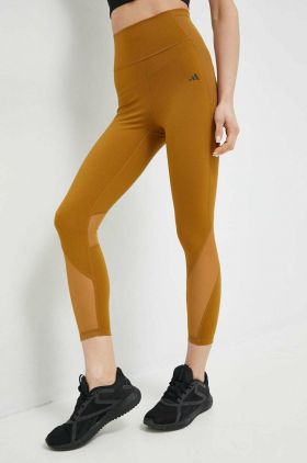 adidas Performance leggins de antrenament Tailored culoarea maro, neted