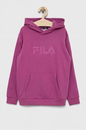 Fila bluza copii culoarea violet, cu glugă, cu imprimeu