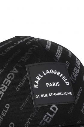 Karl Lagerfeld șapcă din bumbac pentru copii culoarea negru, modelator