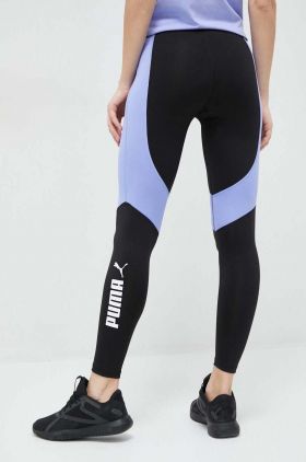 Puma leggins de antrenament Favorite Logo culoarea negru, cu imprimeu