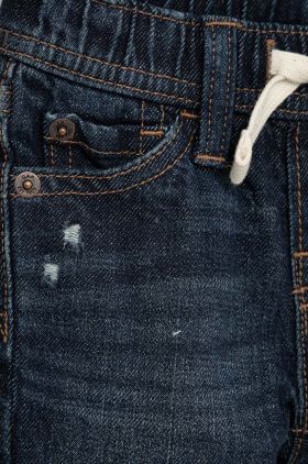 GAP pantaloni scurti din denim pentru copii culoarea albastru marin, neted, talie reglabila