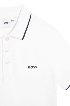 BOSS tricou de bumbac pentru copii culoarea alb, cu imprimeu