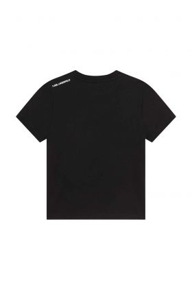 Karl Lagerfeld tricou de bumbac pentru copii culoarea negru, cu imprimeu