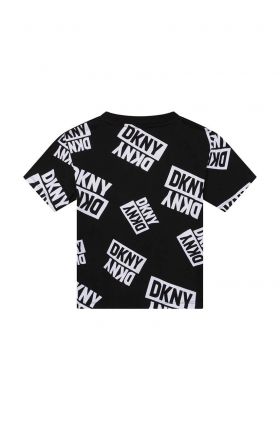 Dkny tricou de bumbac pentru copii culoarea negru, modelator