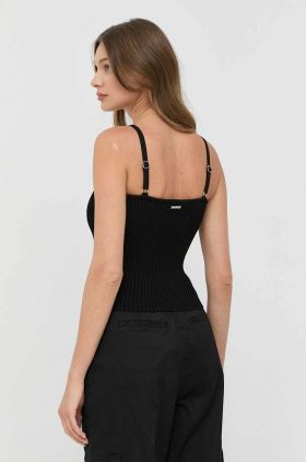 MICHAEL Michael Kors top femei, culoarea negru