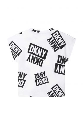 Dkny tricou de bumbac pentru copii culoarea alb