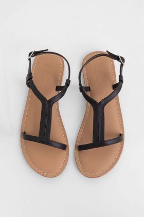Answear Lab sandale de piele femei, culoarea negru