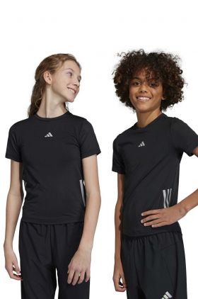 adidas tricou copii U RUN 3S culoarea negru, modelator