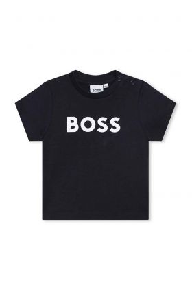 BOSS tricou bebe culoarea albastru marin, cu imprimeu