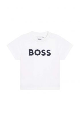 BOSS tricou de bumbac pentru copii culoarea alb, cu imprimeu