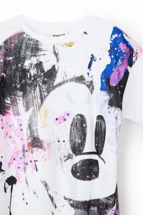 Desigual tricou de bumbac pentru copii x Disney culoarea alb