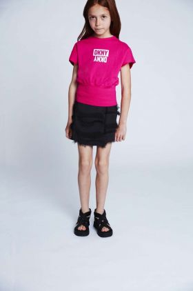 Dkny tricou de bumbac pentru copii culoarea roz