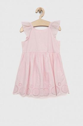 GAP rochie din bumbac pentru copii culoarea roz, mini, evazati