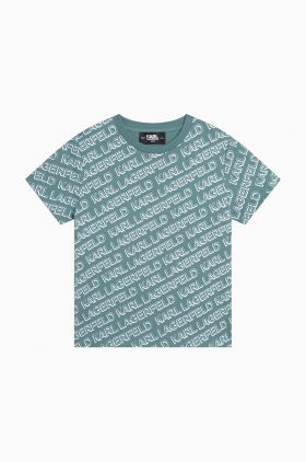 Karl Lagerfeld tricou de bumbac pentru copii culoarea verde, modelator