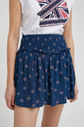 Pepe Jeans fusta Bruna culoarea albastru marin, mini, evazati