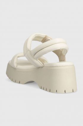 Aldo sandale Mcguire femei, culoarea bej, cu platforma