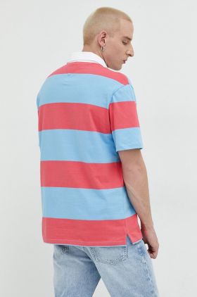 Tommy Jeans polo de bumbac culoarea roz, modelator