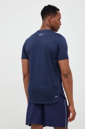 New Balance tricou de alergare Impact culoarea albastru marin, cu imprimeu