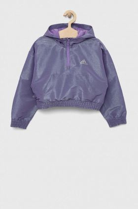 adidas bluza copii G D WV HD HLFZP culoarea violet, cu glugă, neted