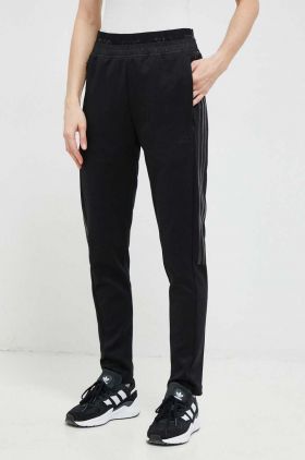 adidas pantaloni de trening culoarea negru, neted