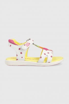 Agatha Ruiz de la Prada sandale din piele pentru copii culoarea alb